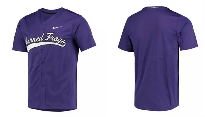 Men's TCU Horned Frogs Blank Purple Stitched Baseball Jersey